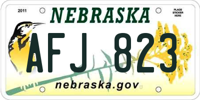 NE license plate AFJ823