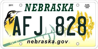 NE license plate AFJ828
