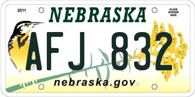 NE license plate AFJ832