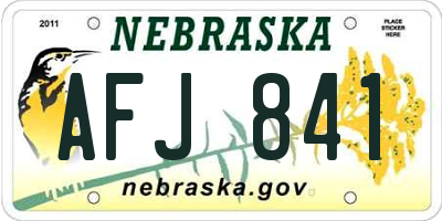 NE license plate AFJ841