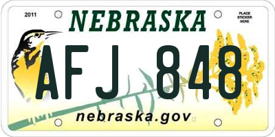 NE license plate AFJ848