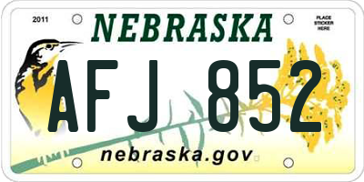 NE license plate AFJ852