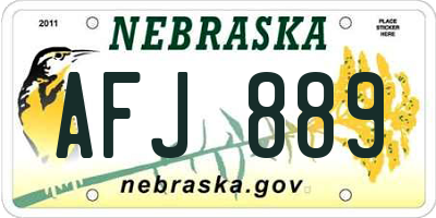 NE license plate AFJ889