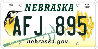 NE license plate AFJ895