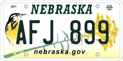 NE license plate AFJ899