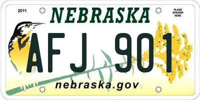 NE license plate AFJ901