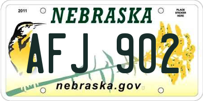 NE license plate AFJ902