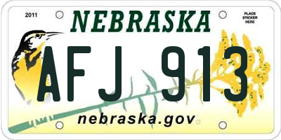 NE license plate AFJ913