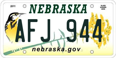 NE license plate AFJ944