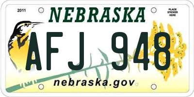 NE license plate AFJ948