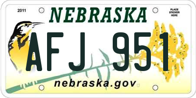 NE license plate AFJ951
