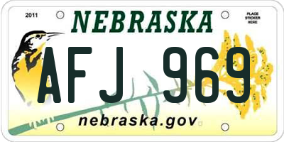 NE license plate AFJ969