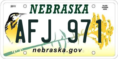 NE license plate AFJ971