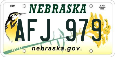 NE license plate AFJ979