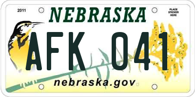 NE license plate AFK041