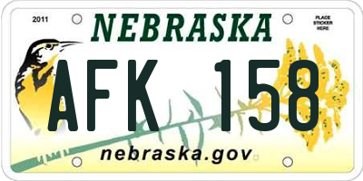 NE license plate AFK158