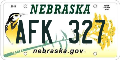 NE license plate AFK327