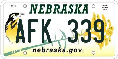 NE license plate AFK339