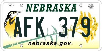 NE license plate AFK379