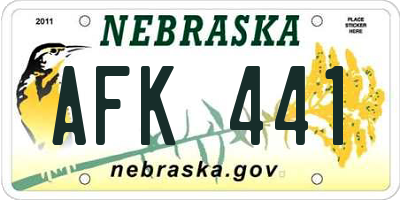 NE license plate AFK441