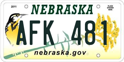 NE license plate AFK481