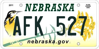 NE license plate AFK527