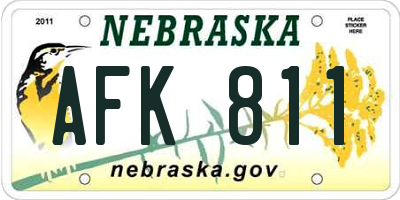 NE license plate AFK811