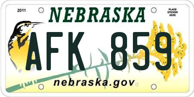 NE license plate AFK859