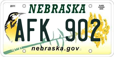 NE license plate AFK902