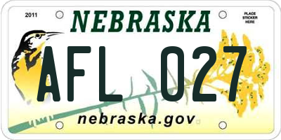 NE license plate AFL027