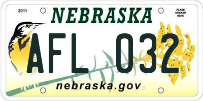 NE license plate AFL032