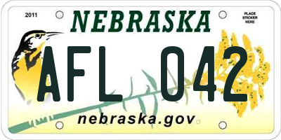 NE license plate AFL042