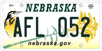 NE license plate AFL052