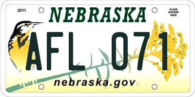 NE license plate AFL071