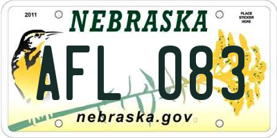 NE license plate AFL083