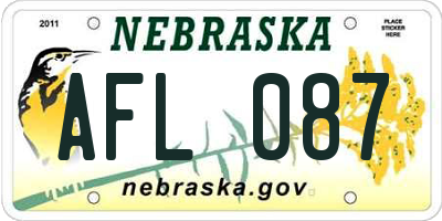 NE license plate AFL087