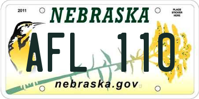 NE license plate AFL110