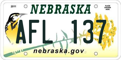NE license plate AFL137