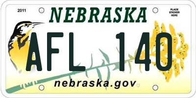 NE license plate AFL140