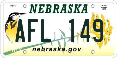 NE license plate AFL149