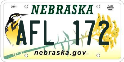 NE license plate AFL172