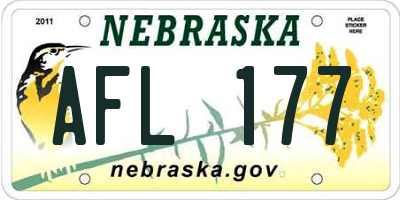 NE license plate AFL177