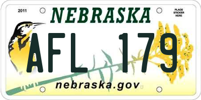 NE license plate AFL179