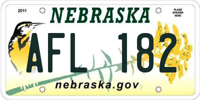 NE license plate AFL182
