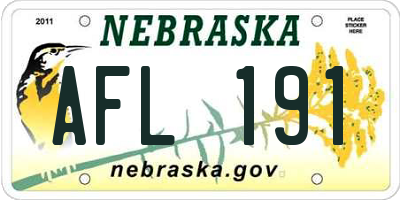 NE license plate AFL191