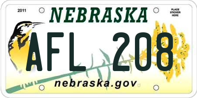 NE license plate AFL208