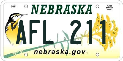 NE license plate AFL211