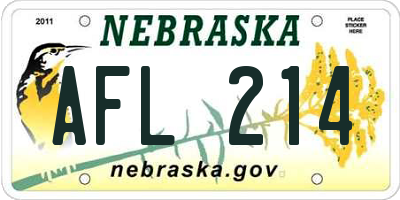 NE license plate AFL214
