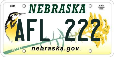 NE license plate AFL222