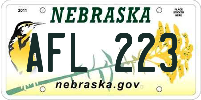 NE license plate AFL223